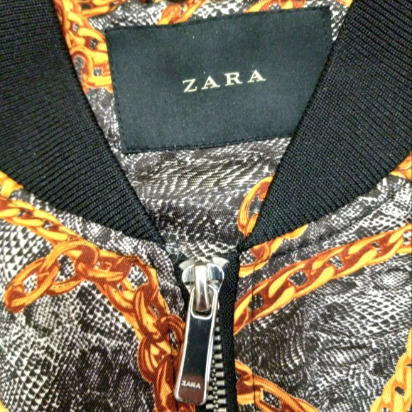 Zara Light Chain Print Men's Bomber jacket Sz S - Picture 9 of 10